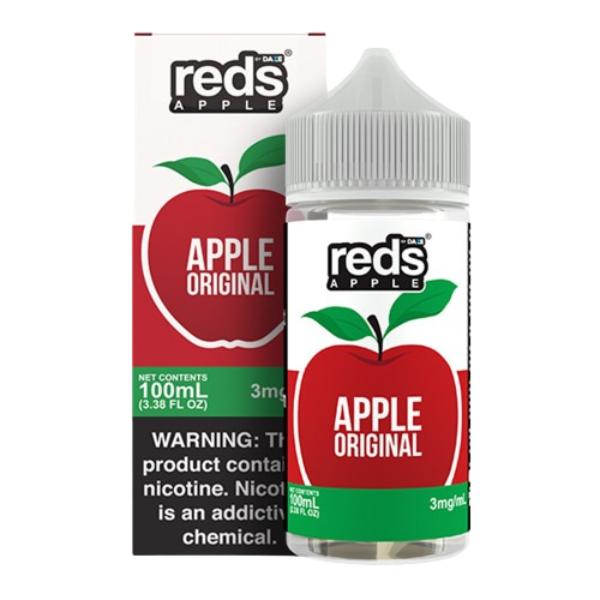 7Daze Reds 100 mL freebase e-liquid bottle, photographed on white
