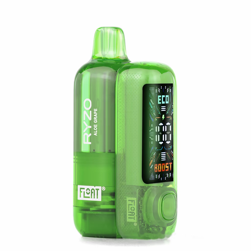Flum Float Ryzo 60K kit shown upright: the rechargeable base with a prefilled pod seated in it